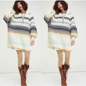 New Free People Frozen Forrest Tunic Knit Sweater
